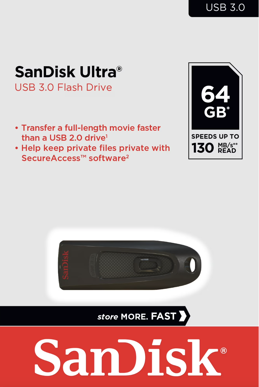 Pendrive Sandisk Ultra 64GB USB 3.0 Original Nuevo